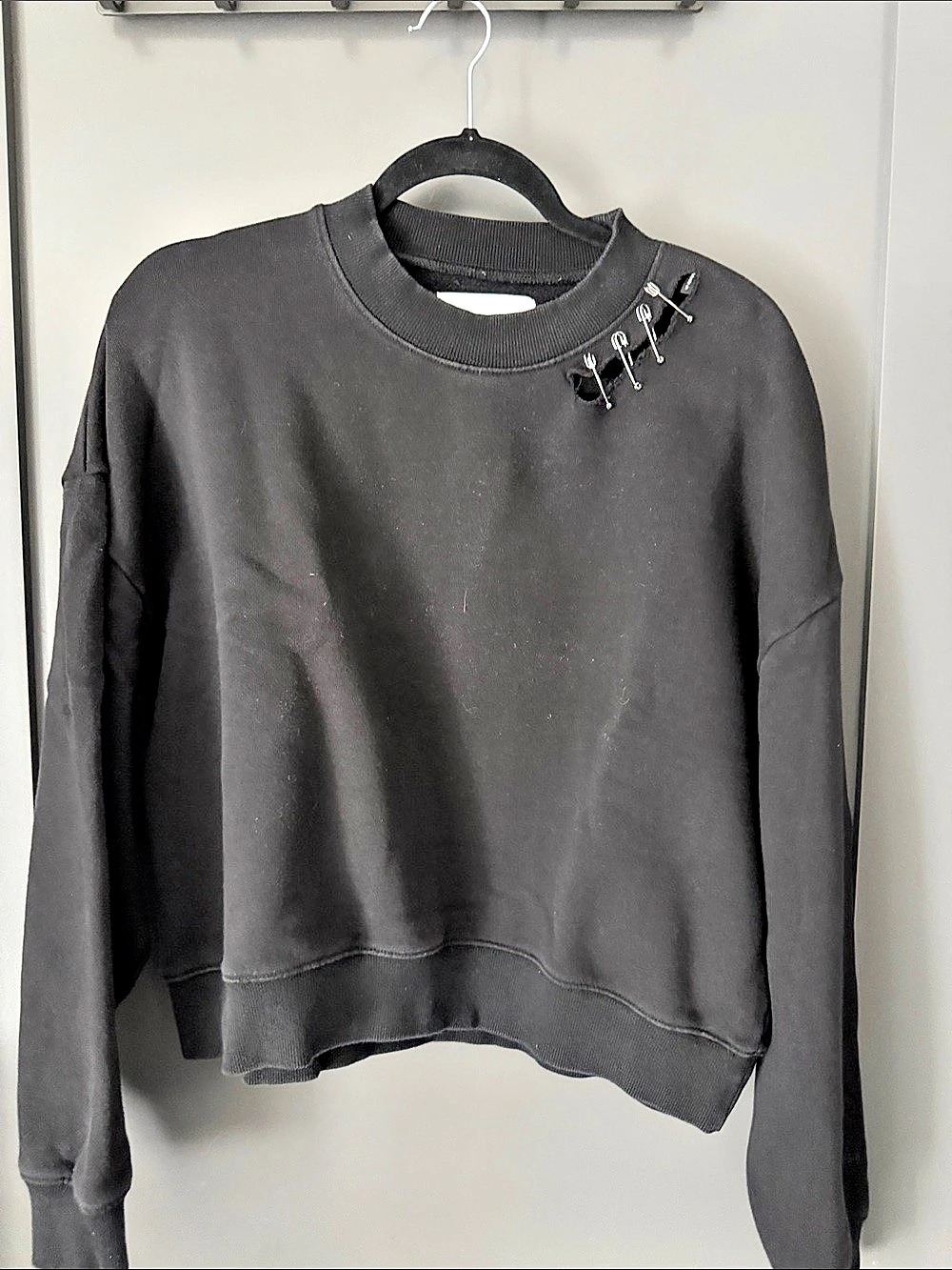The Kooples X Sport Black Cotton Sweatshirt